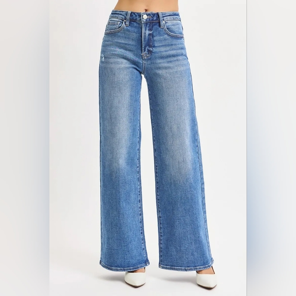 RISEN Full Size High Rise Wide Leg Jeans Plus Size